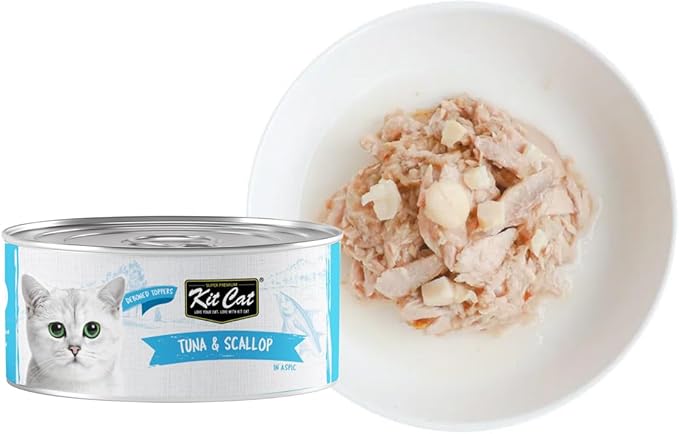 Kit Cat Grain Free Tuna & Scallop Topper Wet Cat Food - 80G