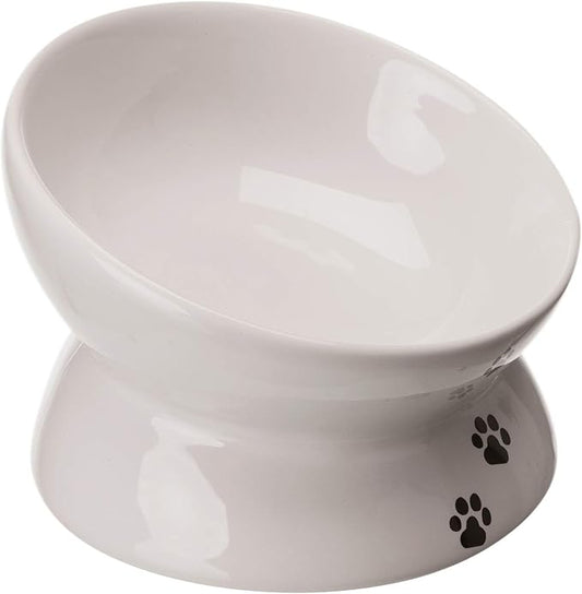 Trixie Raised Ergonomic Ceramic Cat Bowl - WHITE/250ML