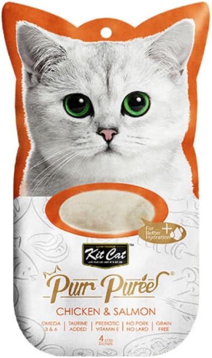 Kit Cat Purr Puree Chicken & Salmon Wet Cat Treat Tubes 4X15G