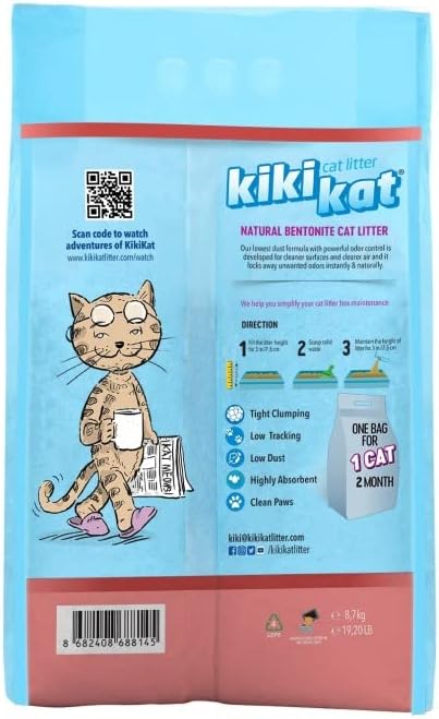 Kiki Kat White Bentonite Clumping Cat Litter -Baby Powder- 5L