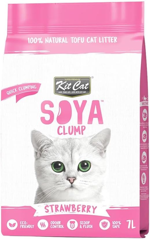 Kit Cat Soya Clump Soybean Litter - Strawberry 7L