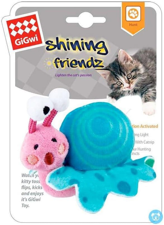 Gigwi Shining Friends Snail with activated LED light & Catnip inside