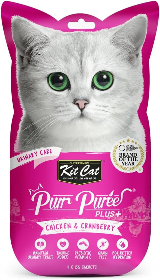 Kit Cat Purr Puree Plus Urinary Care Chicken Cat Treats - 60G