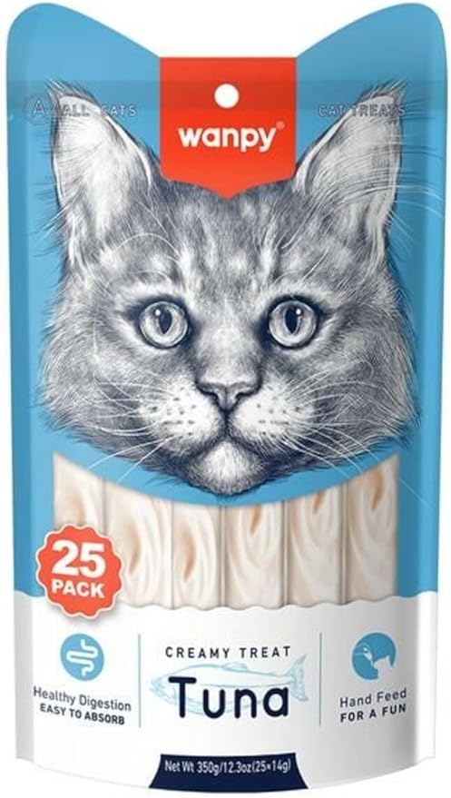 Wanpy Creamy Lickable Cat Treats Tuna Flavor (14g x 25pc)