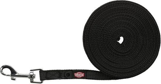 Trixie Rubberised Tracking Leash S–M - BLACK/15M