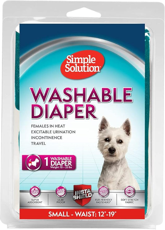 Simple Solution Washable Female Dog Diaperm Blue Green, Small
