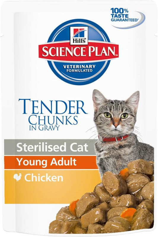 HILL'S SCIENCE PLAN Hills, Science Plan Sterilised Cat Young Adult Wet Food With Chicken, 85 grams X 12PC