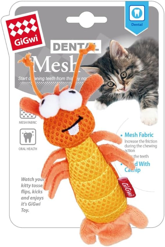 Toy Dental Mesh Shrimp Orange