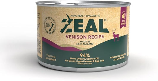 Zeal Grain Free Venison Recipe, All Life Stages Dog Wet Food 170g, Made in New Zealand
