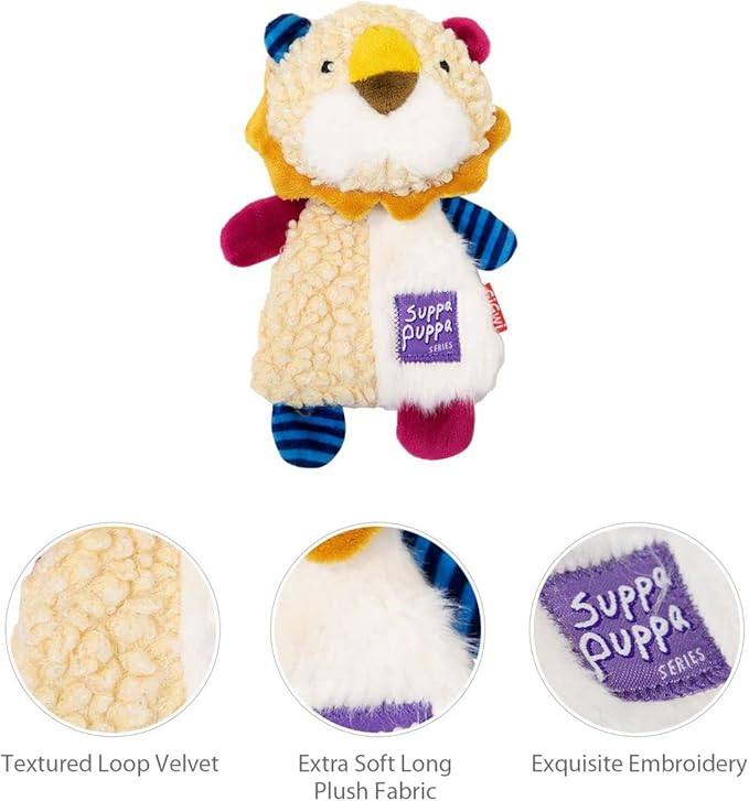 dogtoy GiGwi Suppa Puppa Dog Toy Lion Squeaker / Crincle inside