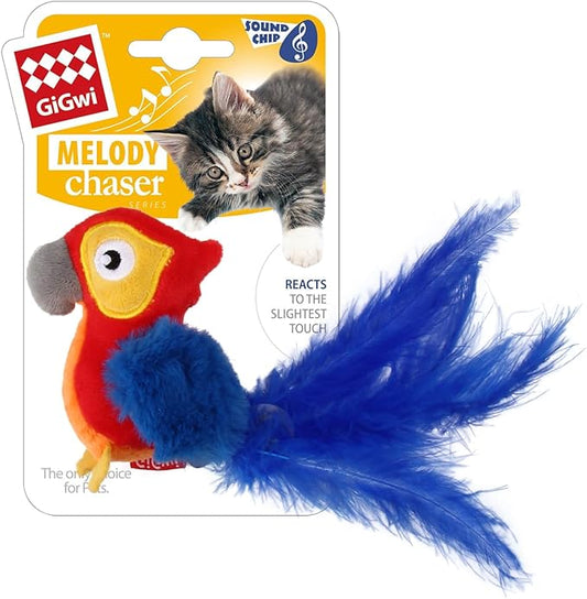 Gigwi Red Parrot Melody Chaser, Multi-Colour