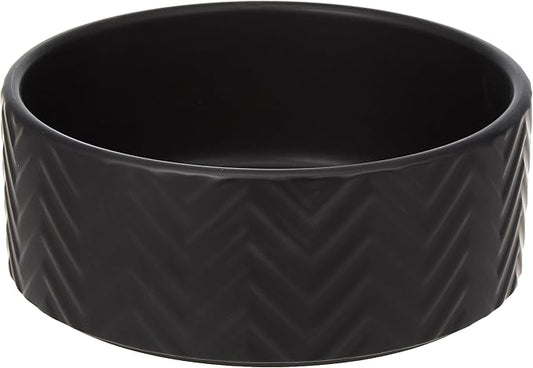 Trixie Wavy Pattern Ceramic Dog Bowl - BLACK/20CM