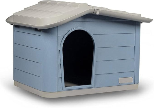 Outdoor Cat, Dog and Rabbit House, Pet Kennel and Shelter - Blue