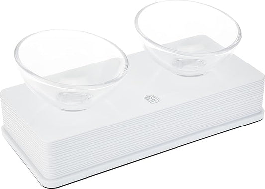 Catit Style 2-Bowl Glass Diner Set for Pets Small