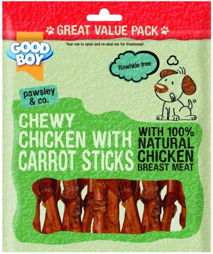 Armitages Pet Things Good Boy Pawsley and Co Chewy Chicken with Carrot Sticks Dog Treat (320g)