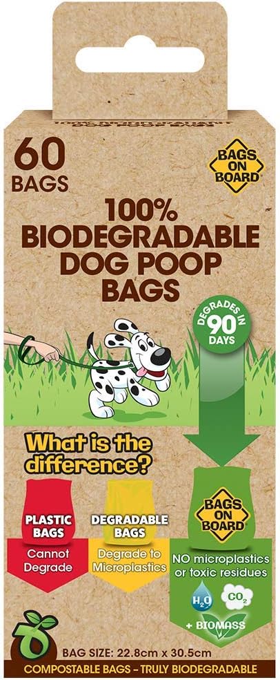 Bags on Board Biodegradable Dog Poop Bags, 60pc