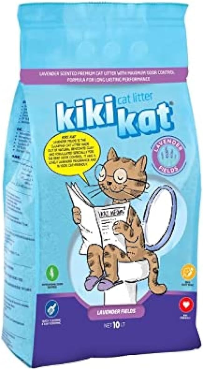 Kiki Kat White Bentonite Clumping Cat Litter –Lavender Fields-5L