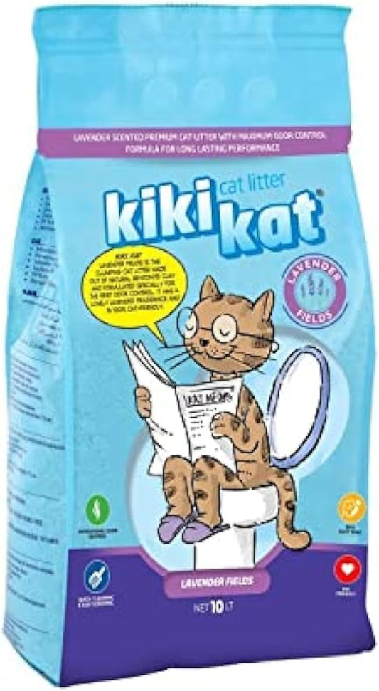 Kiki Kat White Bentonite Clumping Cat Litter –Lavender Fields-5L