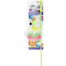 Furry Ball Fluffy Bird Wand Pink