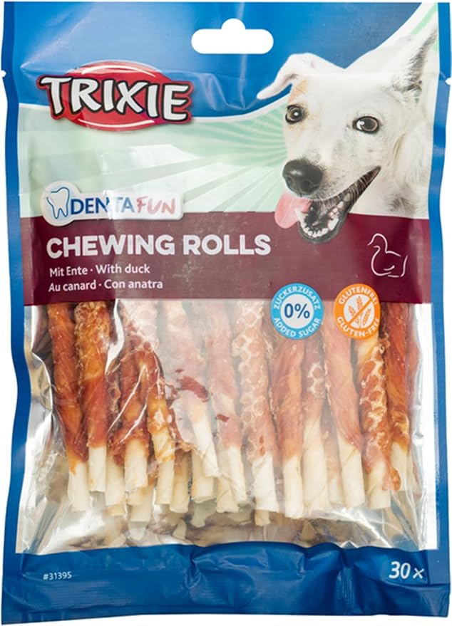 Trixie Denta Fun Duck Chewing Rolls Dog Chew - 240G