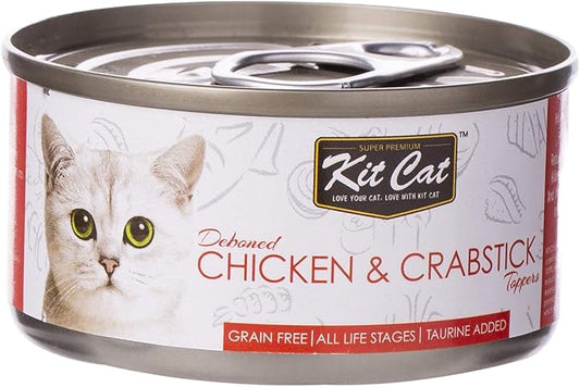 Kit Cat Deboned Chicken & Crabstick Toppers Canned Cat Food 80G