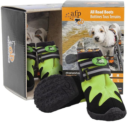 All For Paws Outdoor Dog All Road Dog Boots, X-Large, Green