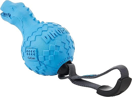 Gigwi Push to Mute Dinoball T-Rex Lake Blue Medium