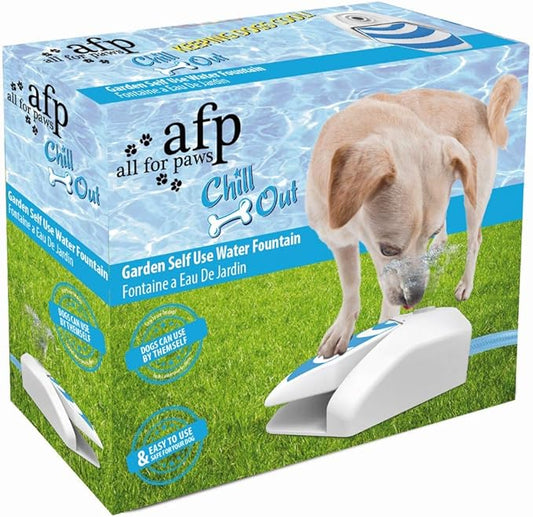 All For Paws Chill Out Dog Drinking Water Fountain Garden Dispenser Hydration Summer Accessory Outdoor Step & Spray Auto Paw Press