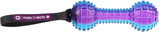 GiGwi Dog Toy Dumbell ‘Push To Mute’ Transparent – Purple/Blue