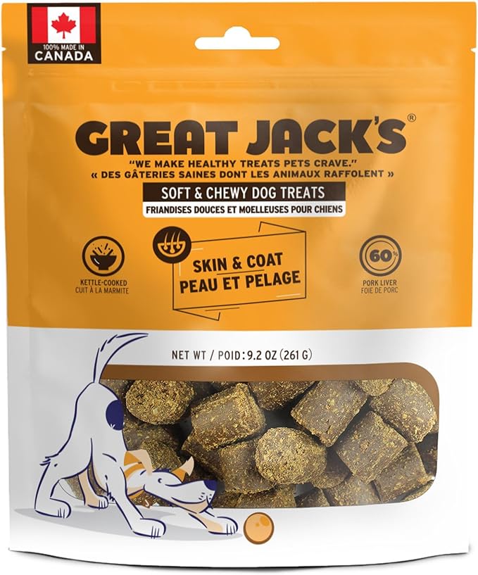 Great Jack's Soft & Chewy Treats Functional Skin & Coat Grain Free Dog Treats 261g