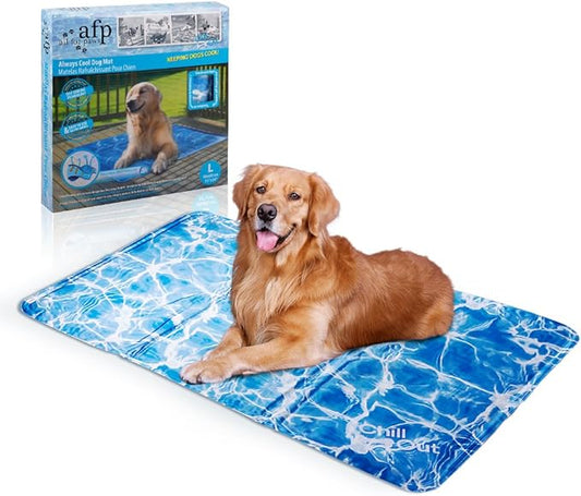 All For Paws Chill Out Always Cool Dog Mat, L, Blue