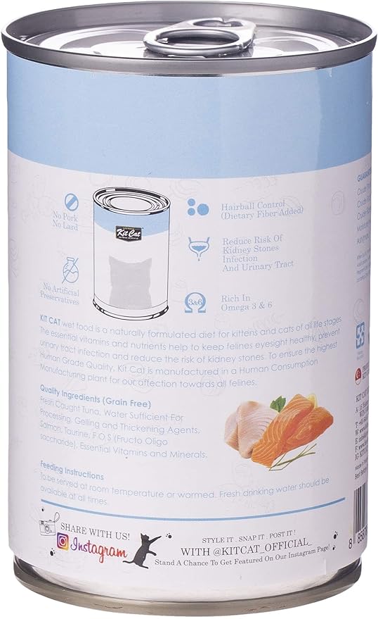 Kit Cat Atlantic Tuna With Wild Salmon Canned Cat Food 400g