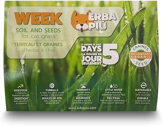 Erba Piu Week Soil and Seeds Kit for Cat Grass