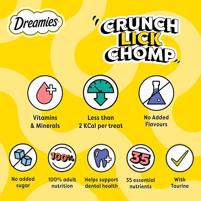 Dreamies Cat Treats with Delicious Cheese, 60g Cat Treats, Crunchy on the Outside, Soft on the Inside Cheese Cat Treat