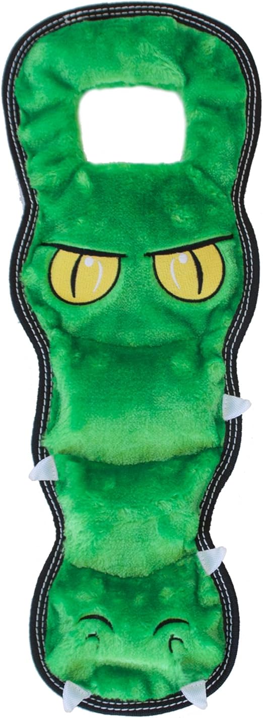 Outward Hound Invincibles Tough Seamz Durable Squeaky Tough Tug-O-War Plush Dog Toy, X-Large, Crocodile