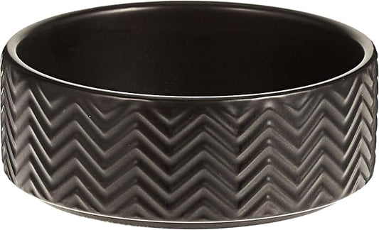 Trixie Wavy Pattern Ceramic Dog Bowl - BLACK/13CM