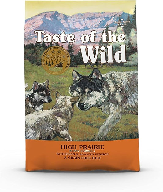 Taste of the Wild Grain Free Premium High Protein Dry Dog Food, High Prairie Puppy Recipe with Roasted Bison & Roasted Venison, 12.2 KG