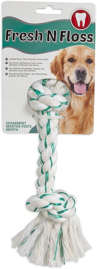 Aspen Pet FRESH 'N FLOSS 2KNOT BONE EXTRA-SMALL SPEARMINT