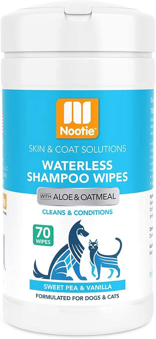 Nootie Waterless Shampoo Wipes For Dogs & Cats-Long Lasting Fragrances-Sold In Over 3000 Vet Clinics-Made In U.S.A. 70 Count