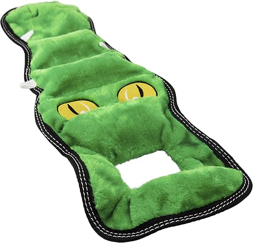 Outward Hound Invincibles Tough Seamz Durable Squeaky Tough Tug-O-War Plush Dog Toy, X-Large, Crocodile