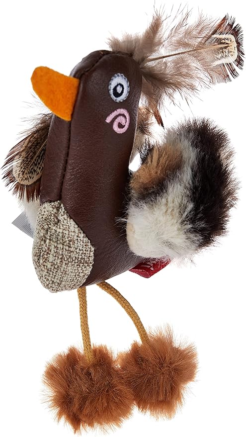 Gigwi Toy Duck Catch & Scratch Eco line with Slivervine Leaves and Leatherette