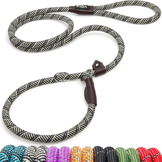 Fida Durable Slip Lead Dog Leash / Training Leash(6ft length, 1/2″ thick Rope)grey