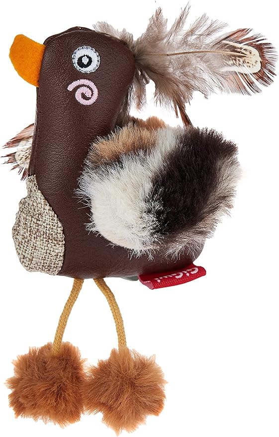 Gigwi Toy Duck Catch & Scratch Eco line with Slivervine Leaves and Leatherette