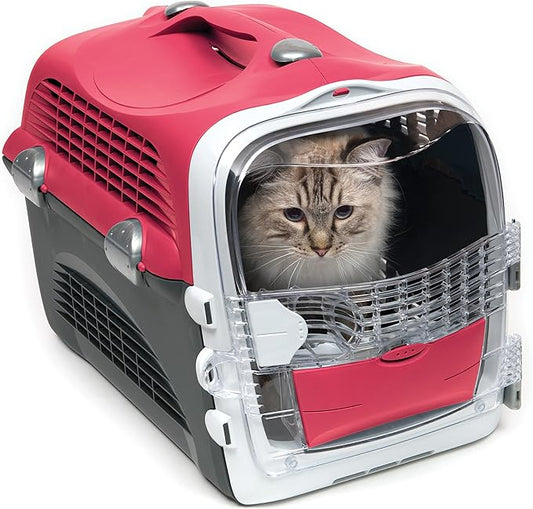Catit Cabrio Cat Carrier, Cherry Red, 41370, Catit Cabrio Carrier, Medium