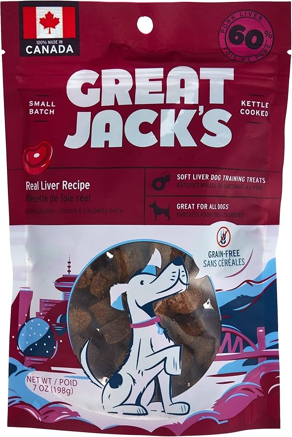 Great Jack's Kettle Cooked Dog Training Treats Real Liver Recipe 7oz