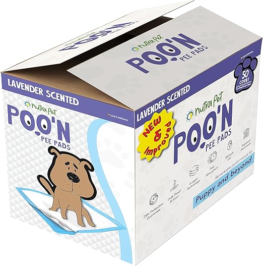 Nutrapet Poo N Pee Pads Lavender Scented 60 Cms X 60 Cms 5 X Absorption With Floor Mat Stickers