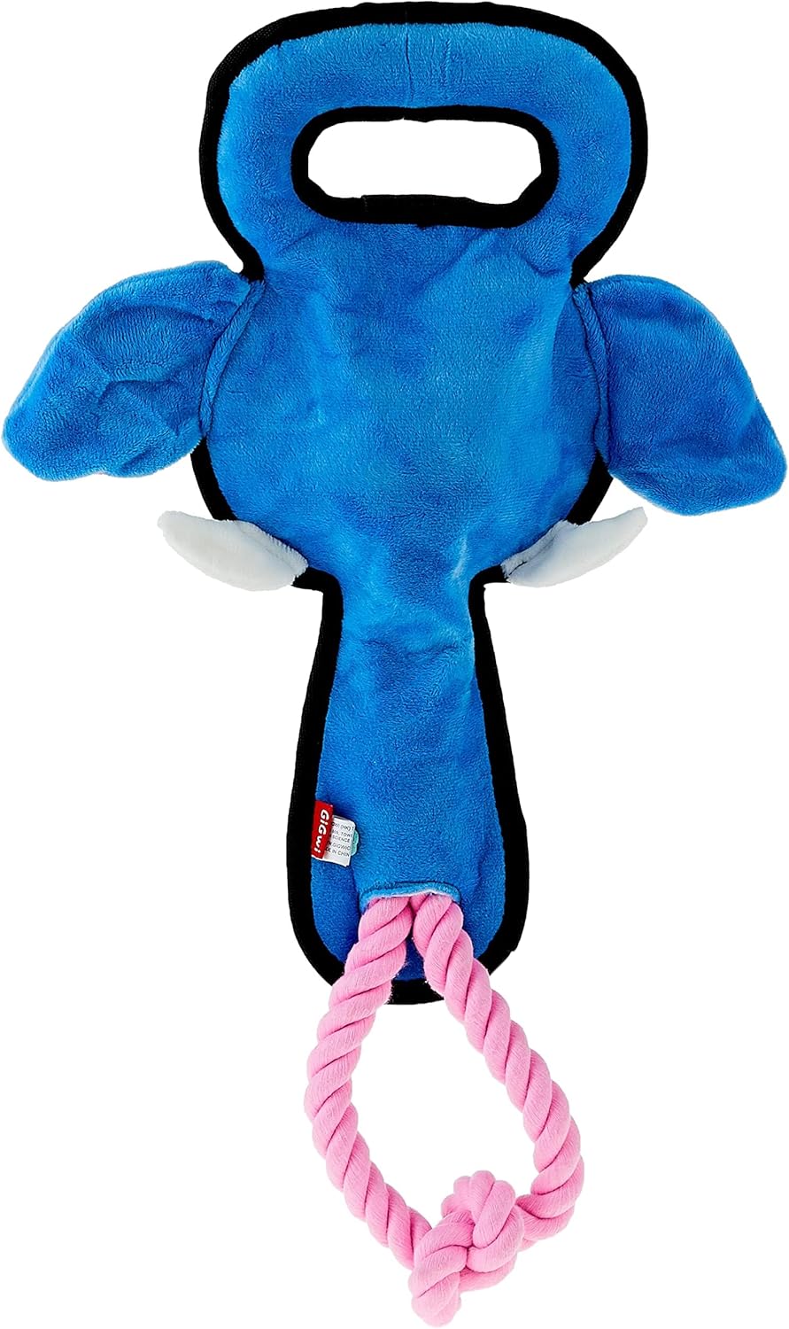 Gigwi Toy Squeaker Dog Toy Tug Hercules Elephant, Medium Blu