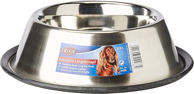 Trixie Stainless Steel Long-Ear Bowl - 900ML