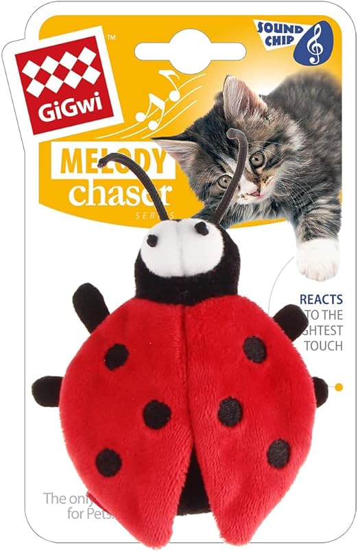 GiGwi Bee Melody Chaser, Red/Black
