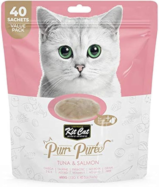 Kit Cat Purr Puree Treats Tuna & Salmon (40 Sachets Value Pack)